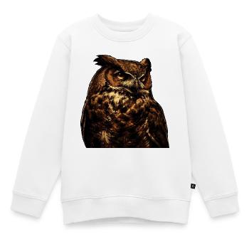 Wächter Eule - Kinder Premium Organic Sweatshirt - Weiß - Vorne - AI Model Kid Male (0cm)