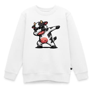 Dabbing Kuh - Kinder Premium Organic Sweatshirt - Weiß - Vorne - AI Model Kid Male (0cm)