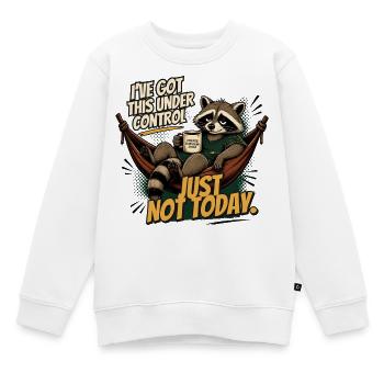 Waschbär entspannt: Just Not Today - Kinder Premium Organic Sweatshirt - Weiß - Vorne - AI Model Kid Male (0cm)