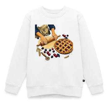 Rustikaler Fruchtkuchen - Kinder Premium Organic Sweatshirt - Weiß - Vorne - AI Model Kid Male (0cm)