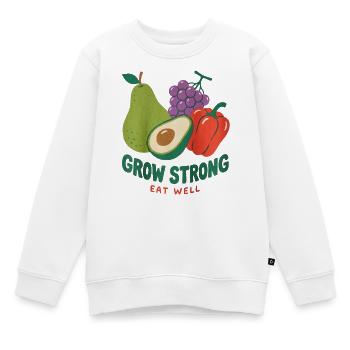 Stark wachsen Gut essen Früchte - Kinder Premium Organic Sweatshirt - Weiß - Vorne - AI Model Kid Male (0cm)