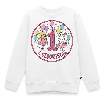 1. Geburtstag Ballerina  - Kinder Premium Organic Sweatshirt - Weiß - Vorne - AI Model Kid Male (0cm)