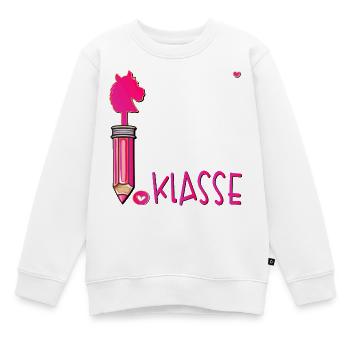 School Enrollment School Child Hobby Horsing - Kids Premium Organic Sweatshirt - white - Front - AI Model Kid Male (0cm)