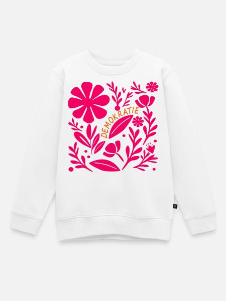 Demokratie Blumen Vielfalt - Kinder Premium Organic Sweatshirt - Weiß