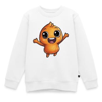 Fröhliche Orangenfigur - Kinder Premium Organic Sweatshirt - Weiß - Vorne - AI Model Kid Male (0cm)