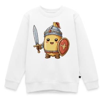 Kleiner Bananen Ritterheld  - Kinder Premium Organic Sweatshirt - Weiß - Vorne - AI Model Kid Male (0cm)