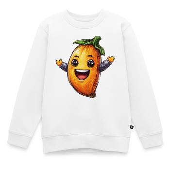 Fröhliche Banane  - Kinder Premium Organic Sweatshirt - Weiß - Vorne - AI Model Kid Male (0cm)