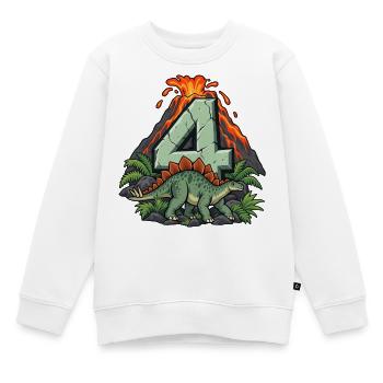 Dinosaurier-Shirt zum 4. Geburtstag für Kinder - Kinder Premium Organic Sweatshirt - Weiß - Vorne - AI Model Kid Male (0cm)