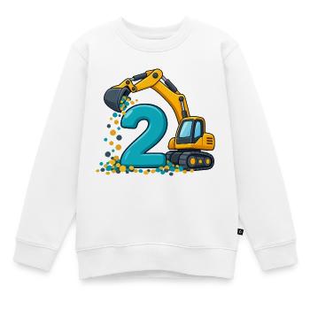 2. Geburtstags-Digger-Shirt für Kinder - Kinder Premium Organic Sweatshirt - Weiß - Vorne - AI Model Kid Male (0cm)