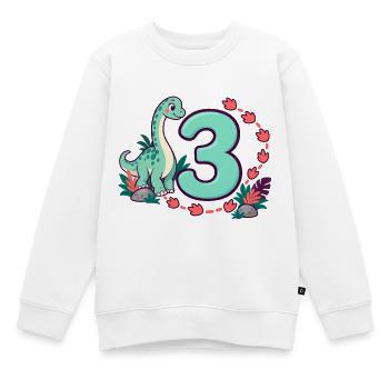 Dinosaurier-Shirt zum 3. Geburtstag für Kinder - Kinder Premium Organic Sweatshirt - Weiß - Vorne - AI Model Kid Male (0cm)