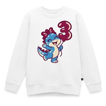 Süßer Dino zum 3. Geburtstag – Mädchen Dinosaurier - Kinder Premium Organic Sweatshirt - Weiß - Vorne - AI Model Kid Male (0cm)