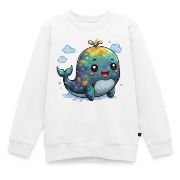 Galaxie-Wal Kuschelheld - Kinder Premium Organic Sweatshirt - Weiß - Vorne - AI Model Kid Male (0cm)