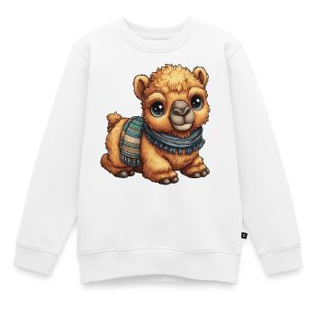 Kleines Kamel im Schal - Kinder Premium Organic Sweatshirt - Weiß - Vorne - AI Model Kid Male (0cm)