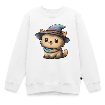 Kuschelkätzchen mit Zauberhut - Kinder Premium Organic Sweatshirt - Weiß - Vorne - AI Model Kid Male (0cm)