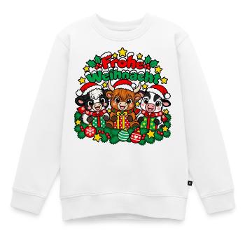 Weihnachts Kühe - Kinder Premium Organic Sweatshirt - Weiß - Vorne - AI Model Kid Male (0cm)