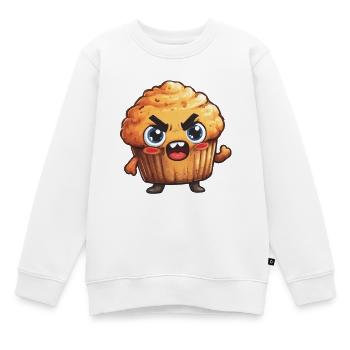 Wütender Muffin Held - Kinder Premium Organic Sweatshirt - Weiß - Vorne - AI Model Kid Male (0cm)