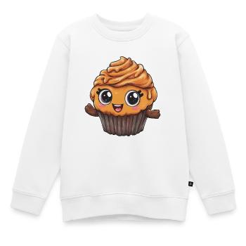 Kuscheliger Cupcake Held - Kinder Premium Organic Sweatshirt - Weiß - Vorne - AI Model Kid Male (0cm)