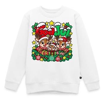 Frohe Weihnachten Rentierfamilie - Kinder Premium Organic Sweatshirt - Weiß - Vorne - AI Model Kid Male (0cm)