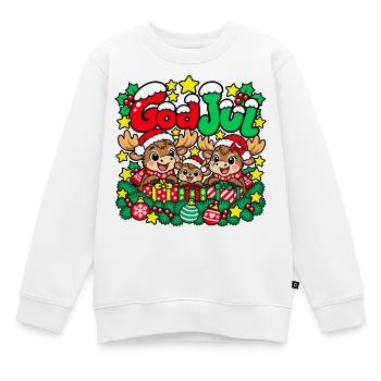 Frohe Weihnachten Elchfamilie - Kinder Premium Organic Sweatshirt - Weiß - Vorne - AI Model Kid Male (0cm)