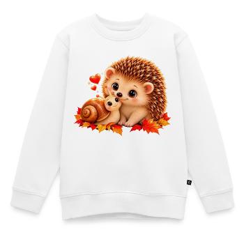 Igel & Schnecke - Kinder Premium Organic Sweatshirt - Weiß - Vorne - AI Model Kid Male (0cm)