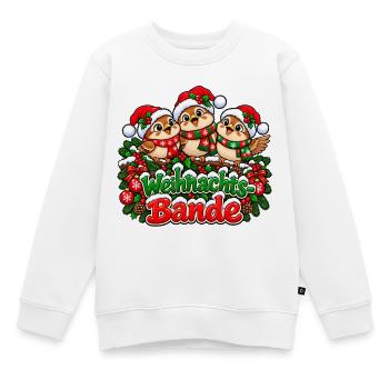 Weihnachts Bande Vögel Trio - Kinder Premium Organic Sweatshirt - Weiß - Vorne - AI Model Kid Male (0cm)