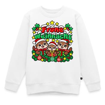 Frohe Weihnachten Häschen Trio - Kinder Premium Organic Sweatshirt - Weiß - Vorne - AI Model Kid Male (0cm)