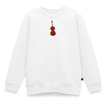 schöne rotbraune von Hand gezeichnete Violine - Kinder Premium Organic Sweatshirt - Weiß - Vorne - AI Model Kid Male (0cm)