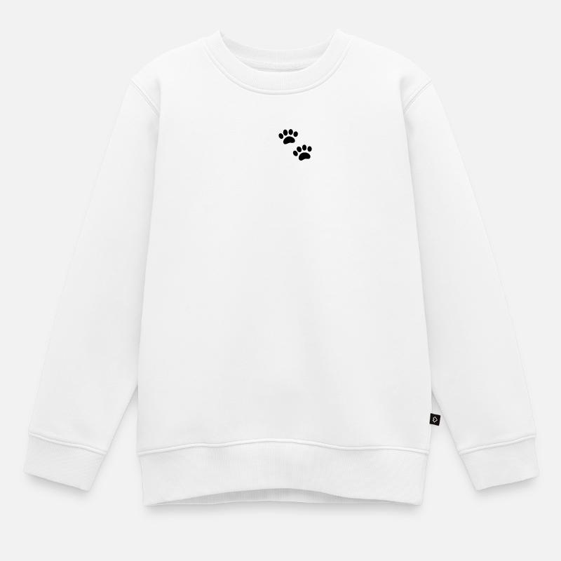 Empreinte de patte - Sweat Premium enfant bio - blanc