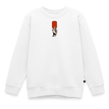 Rote Karte in Hand Illustration Fußball Fussball - Kinder Premium Organic Sweatshirt - Weiß - Vorne - AI Model Kid Male (0cm)