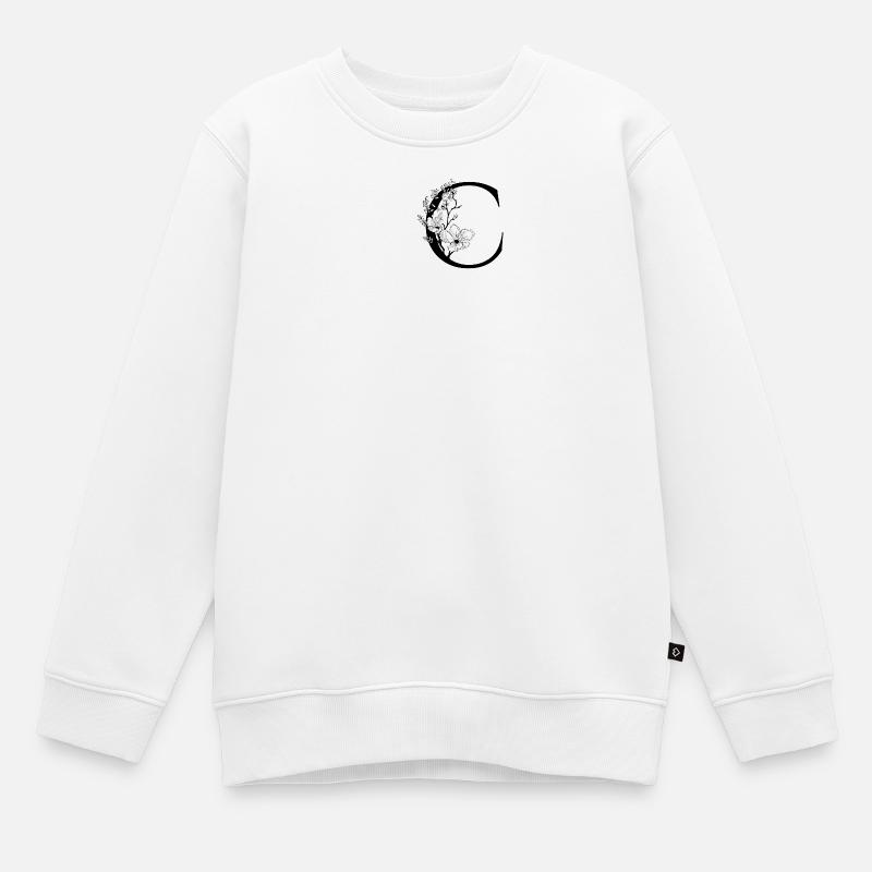 alphabet C - Sweat Premium enfant bio - blanc