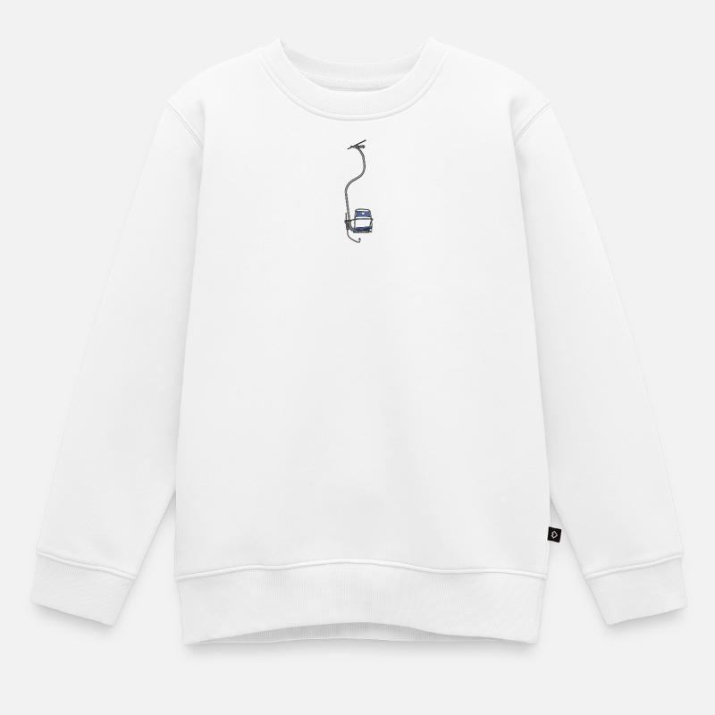 Télésiège 1 place - Love Blue - Sweat Premium enfant bio - blanc