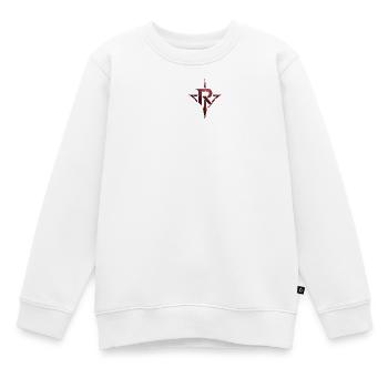 Crimson Rune Emblem with Blade Motif - Kids Premium Organic Sweatshirt - white - Front - AI Model Kid Male (0cm)