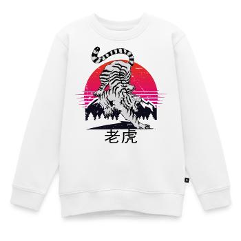 Tigre blanc chinois - Sweat Premium enfant bio - blanc - Devant - AI Model Kid Male (0cm)