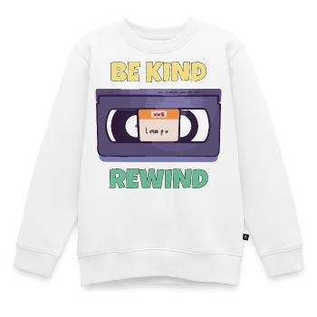 Soyez gentil et rembobinez -Vhs-Blockbuster - Sweat Premium enfant bio - blanc - Devant - AI Model Kid Male (0cm)