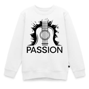 passion guitar music passion guitarist icon - Kids Premium Organic Sweatshirt - white - Front - AI Model Kid Male (0cm)