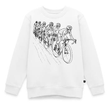 Radfahrer Strichzeichnung - Kinder Premium Organic Sweatshirt - Weiß - Vorne - AI Model Kid Male (0cm)