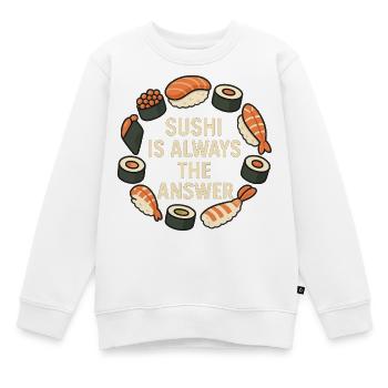 Le sushi est toujours la solution - Sweat Premium enfant bio - blanc - Devant - AI Model Kid Male (0cm)