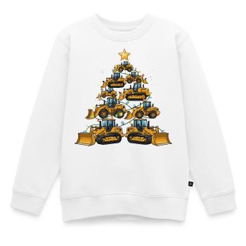 Lustiger Bulldozer Weihnachtsbaum Geschenk  - Kinder Premium Organic Sweatshirt - Weiß - Vorne - AI Model Kid Male (0cm)