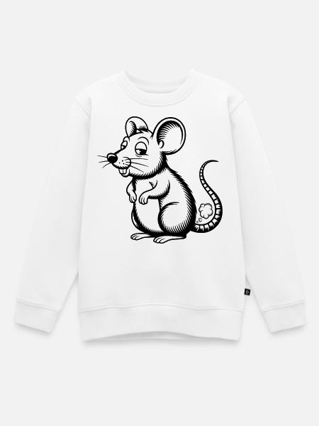 Pupsende Maus Furzwolke Pups Furz Pupsen Furzen - Kinder Premium Organic Sweatshirt - Weiß