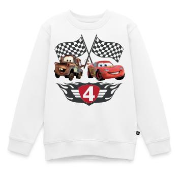Cars Geburtstagsmotiv 4 Jahre Mit Lightning & Hook - Kinder Premium Organic Sweatshirt - Weiß - Vorne - AI Model Kid Male (0cm)