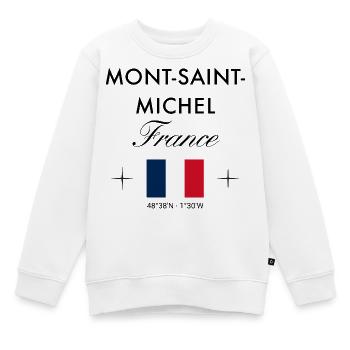 Mont Saint Michel Frankreich Koordinaten Reise - Kinder Premium Organic Sweatshirt - Weiß - Vorne - AI Model Kid Male (0cm)