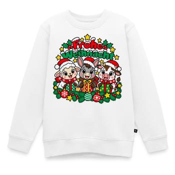 Bauernhof Weihnachten - Kinder Premium Organic Sweatshirt - Weiß - Vorne - AI Model Kid Male (0cm)