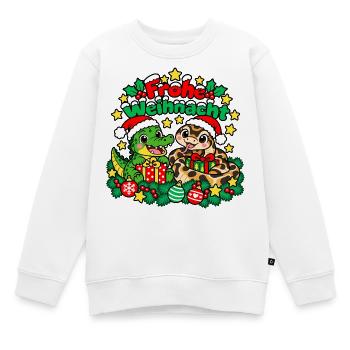 Krokodil Schlange - Kinder Premium Organic Sweatshirt - Weiß - Vorne - AI Model Kid Male (0cm)