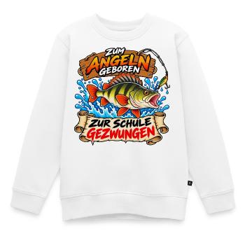 Angeln geboren, zur Schule gezwungen - Kinder Premium Organic Sweatshirt - Weiß - Vorne - AI Model Kid Male (0cm)