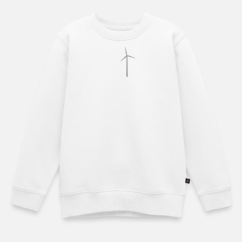 Éolienne Éolienne Éolienne - Sweat Premium enfant bio - blanc
