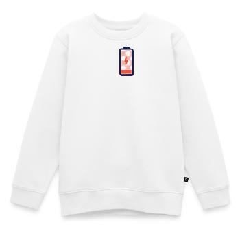 Batterie vide - chargez-moi ! - Sweat Premium enfant bio - blanc - Devant - AI Model Kid Male (0cm)