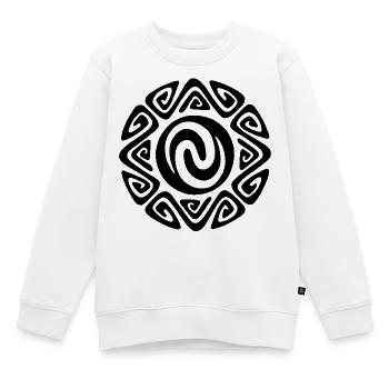 Polynesisches Schwarzes Tribal-Symbol - Kinder Premium Organic Sweatshirt - Weiß - Vorne - AI Model Kid Male (0cm)