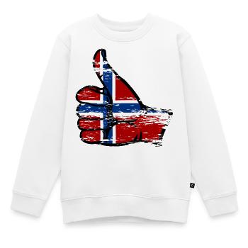 Norwegen Flagge alles klar Symbol used - Kinder Premium Organic Sweatshirt - Weiß - Vorne - AI Model Kid Male (0cm)