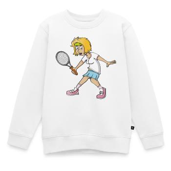 Fröhliches Bild eines Tennisspielers - Kinder Premium Organic Sweatshirt - Weiß - Vorne - AI Model Kid Male (0cm)