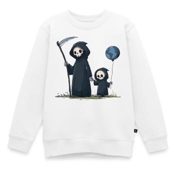 Süßer Grim Reaper mit Kind - Kinder Premium Organic Sweatshirt - Weiß - Vorne - AI Model Kid Male (0cm)